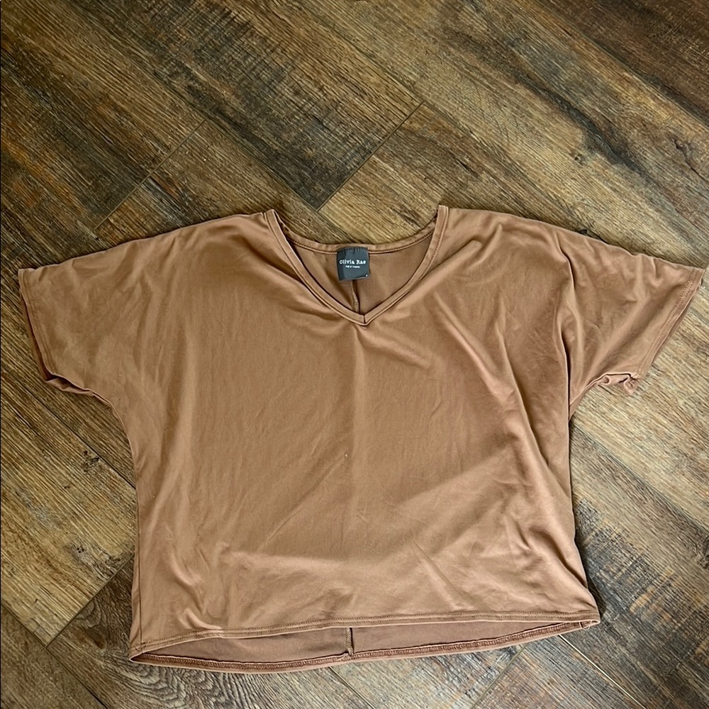 Brown V-Neck Women's Top